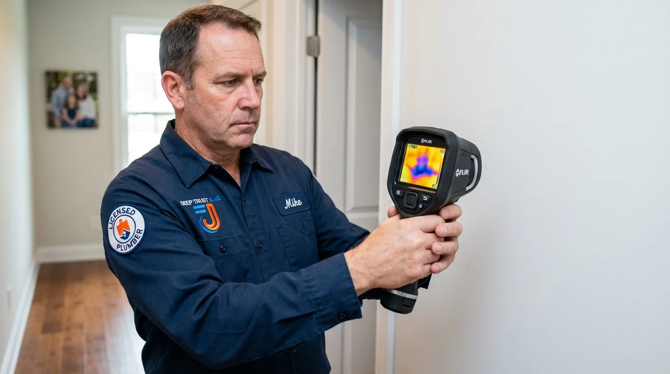 Thermal imaging leak detection by Johns Plumbing LLC in East Machias